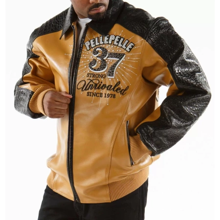 Pelle Pelle Yellow Unrivaled Leather Jacket view 2