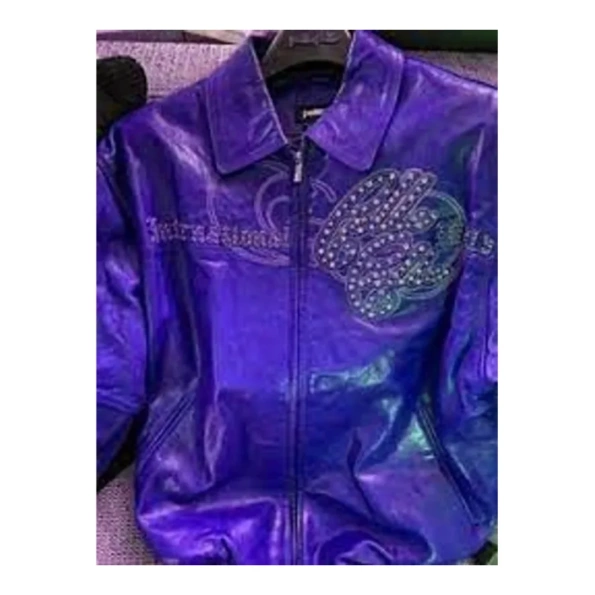 Pelle Pelle Purple Leather Studded Jacket
