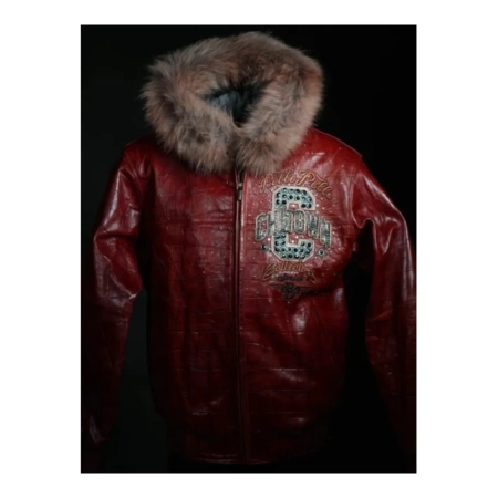 Fur Hood Pelle Pelle Red Chi-Town Jacket