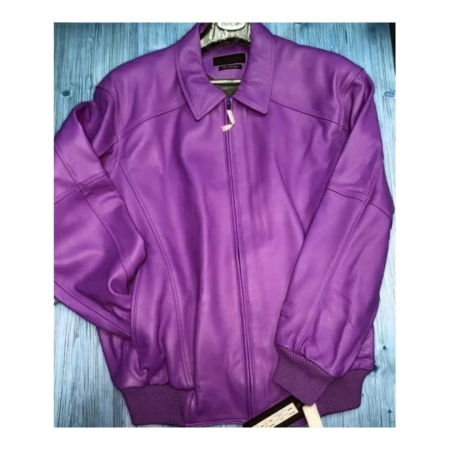 Pelle Pelle Plain Purple Leather Jacket