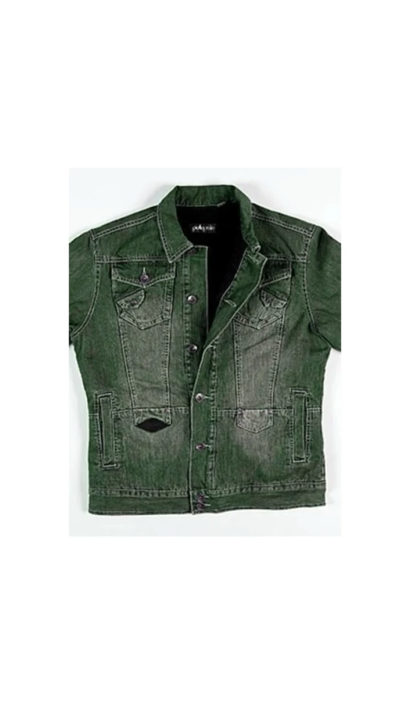 Pelle Pelle Motorcycle Green Jeans Jacket