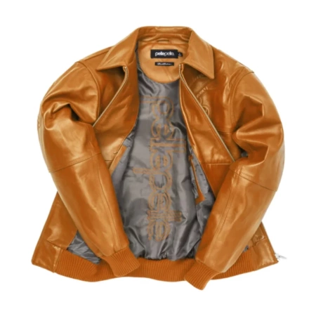 Brown Pelle Pelle Puff Plush Leather Jacket view 3