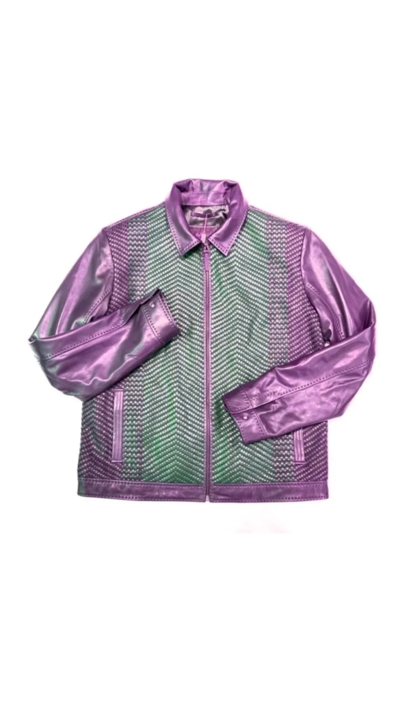 Pelle Pelle Pink Weaved Bomber Jacket