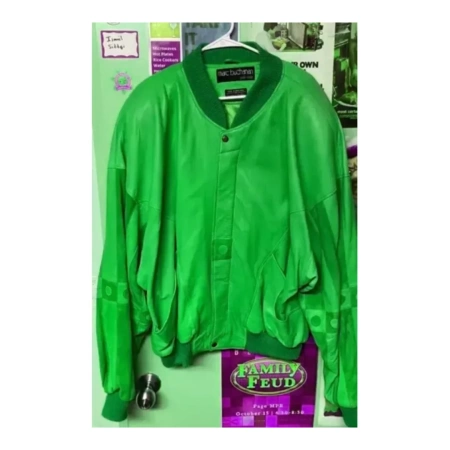 Green Pelle Pelle Leather Bomber Jacket