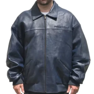 Vintage Pelle Pelle Blue Leather Jacket view 2