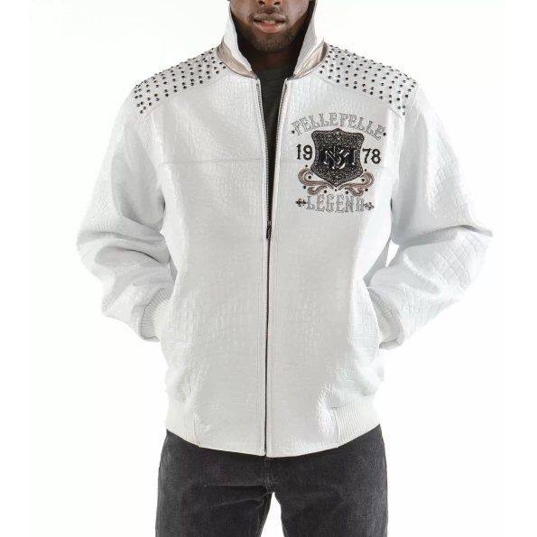 White Pelle Pelle Legend Studded Jacket