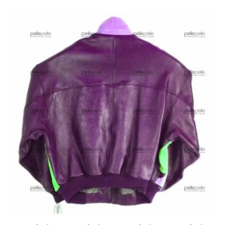 Purple Pelle Pelle Leather Bomber Jacket view 2
