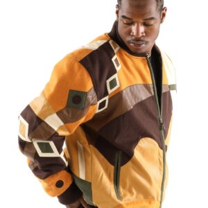 Bold Pelle Pelle Yellow Abstract Bomber Jacket view 4