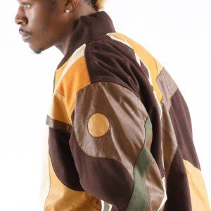 Bold Pelle Pelle Yellow Abstract Bomber Jacket view 3