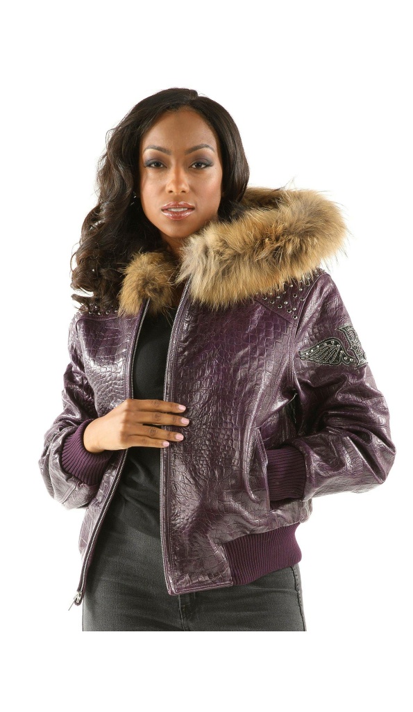 Pelle Pelle Air bourne Purple Alligator Leather Jacket