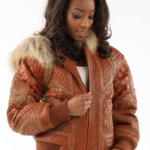 Bold Pelle Pelle brown hooded monarch rust