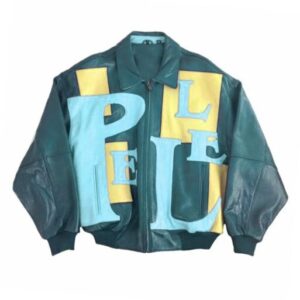 Exclusive Pelle Pelle Green Yellow Leather Jacket