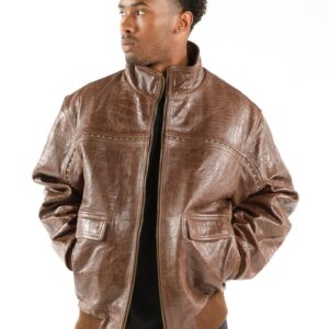 Pelle Pelle Crocodile Plain Leather Jacket
