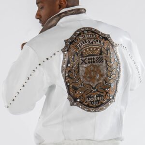 Royal Pelle Pelle Luxury White Stud Jacket