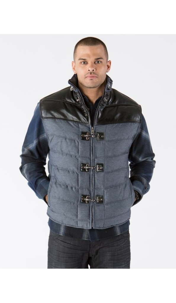 Pelle Pelle Sleeveless Blue Wool Jacket
