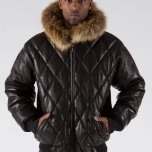 Pelle Pelle Men Black Encrusted Hood Jacket view 1