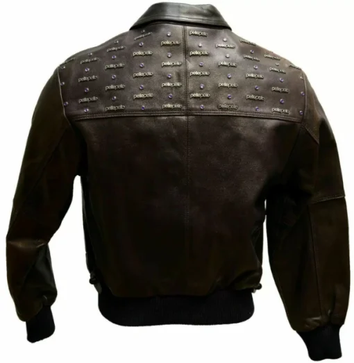 Black Pelle Pelle Studded Emblem Jacket