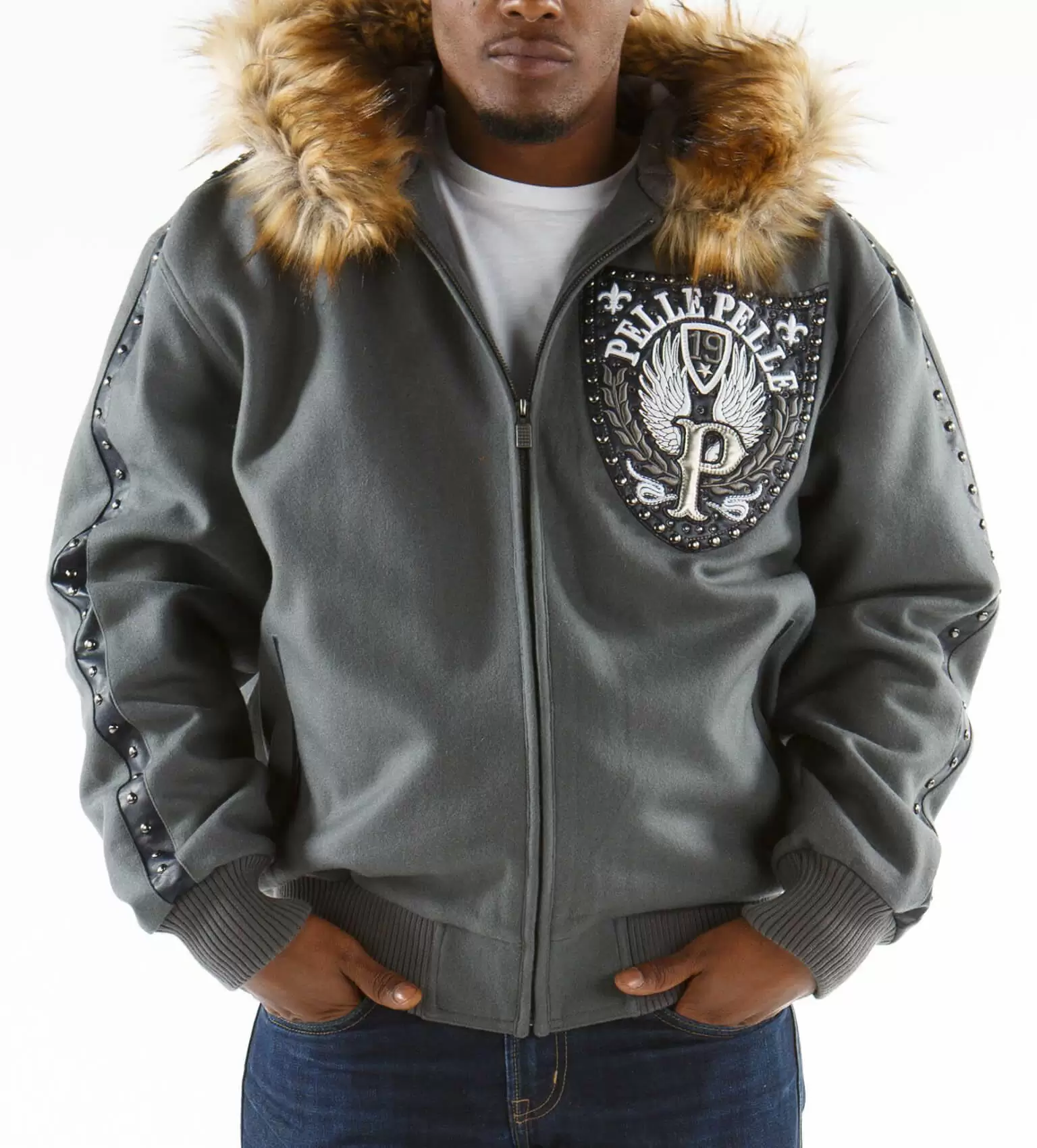 Pelle Pelle Grey Band Of Brother Hood Jacket
