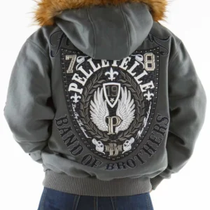Pelle Pelle Grey Band Of Brother Hood Jacket view 2