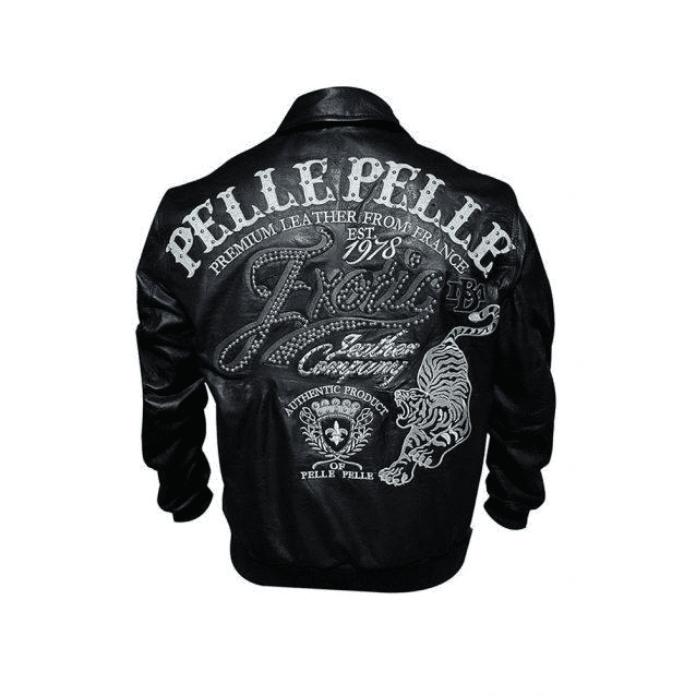 Pelle Pelle Black Exotic 1978 Leather Jacket