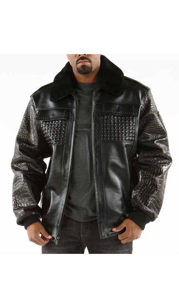 Pelle Pelle Black Fur Collar MB Leather Jacket