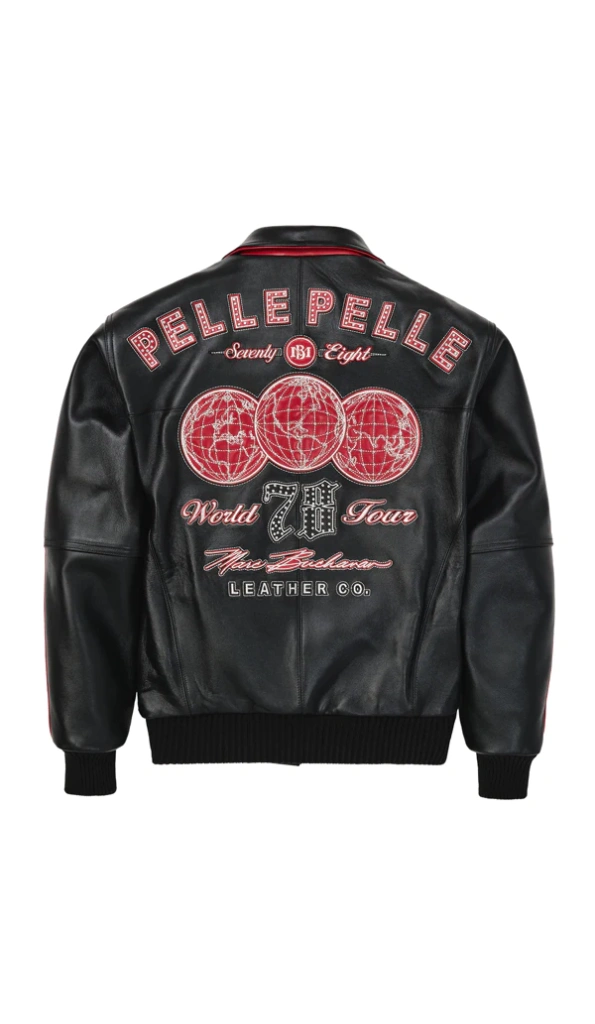 Pelle Pelle World Tour Black Red Men Jacket