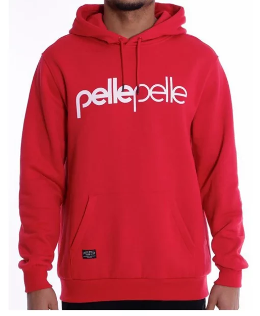 Pelle Pelle Red Men Plain Hoodie