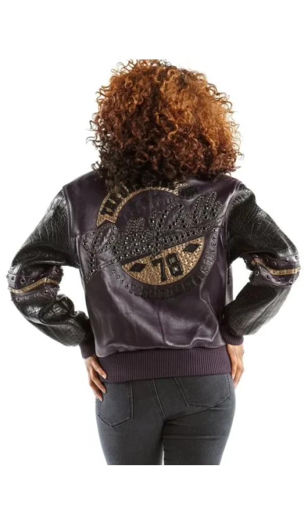 Women Pelle Pelle Premium Leather Purple Jacket