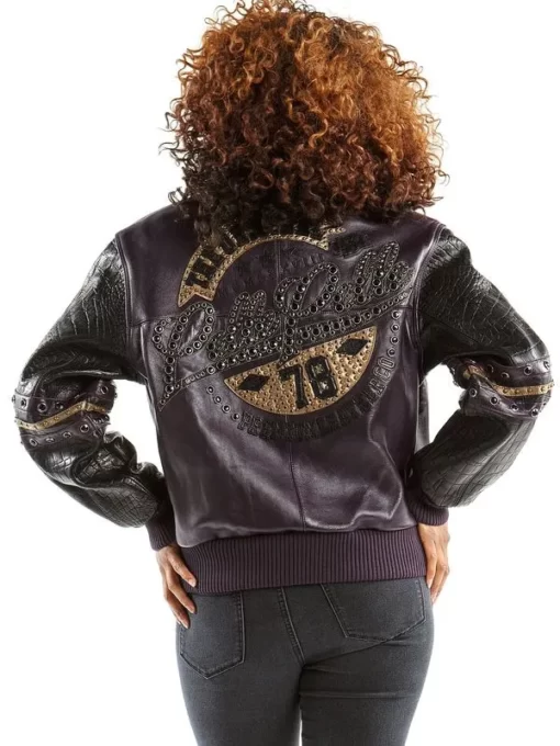 Women Pelle Pelle Premium Leather Purple Jacket