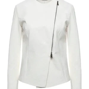 Pelle Pelle White Ovine Leather Biker Jacket