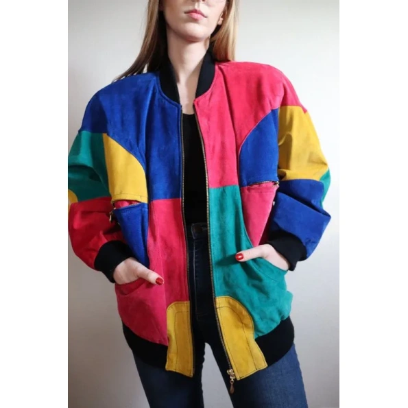 Women Pelle Pelle Multicolor Wool Jacket