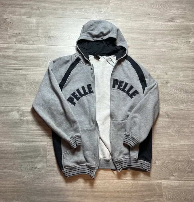 Pelle Pelle Grey Jogging Zip Varsity Jacket view 1