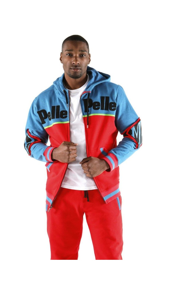 Pelle Pelle Red Blue Varsity Wool Tracksuit