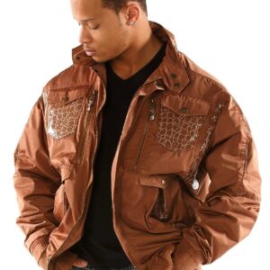 Pelle Pelle Men Brown Polyester Jacket