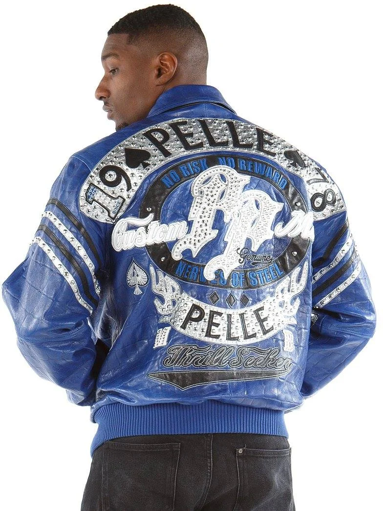 Blue Pelle Pelle Nerves Of Steel Leather Jacket