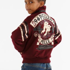 Kids Pelle Pelle No Risk No Reward Maroon Jacket