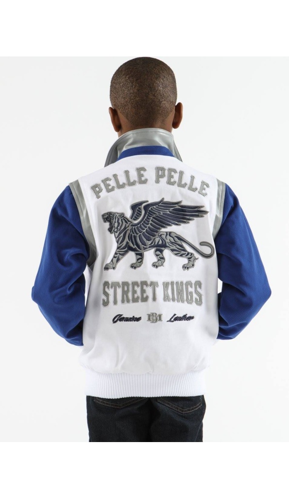 Kids Pelle Pelle Street Kings White Blue Jacket