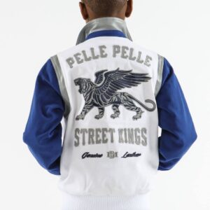 Kids Pelle Pelle Street Kings White Blue Jacket