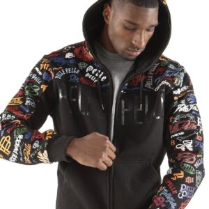 Pelle Pelle Men Repeat Black Wool Jacket