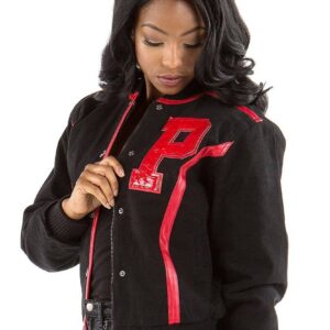 Pelle Pelle Black With Red Strip Wool Jacket