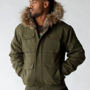 Bold Pelle Pelle Green Fur Hooded Jacket