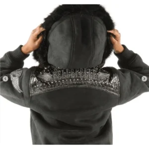 Pelle Pelle Black Airbourne Women Wool Jacket | Fur Hood view 2