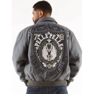 Pelle Pelle Grey MB Band Of Brothers Jacket | Wool Jacket view 2