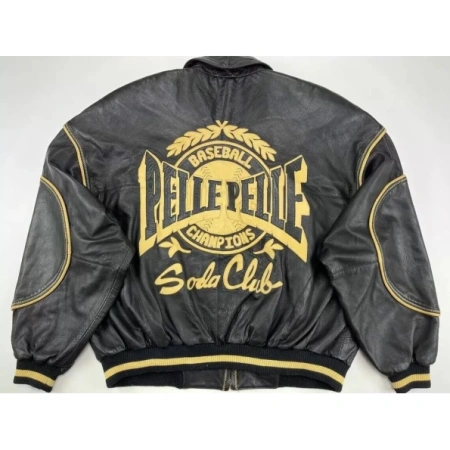 Pelle Pelle Baseball Champion Leather Jacket | Soda Club view 2