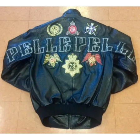 Pelle Pelle Black Plush Cobra Leather Jacket