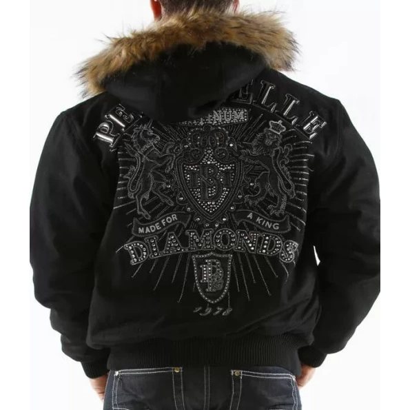 Pelle Pelle Diamond Men Fur Hood Jacket | Wool Jacket view 2
