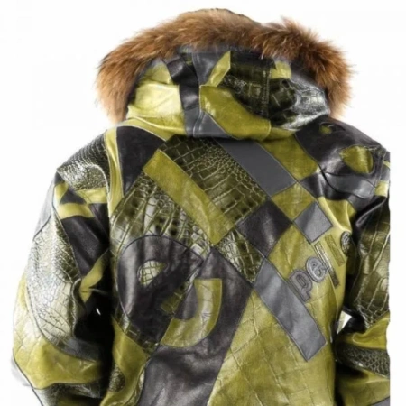 Pelle Pelle Olive Fur Hood Leather Jacket