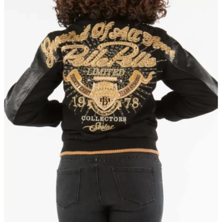 Pelle Pelle Black Greatest Of All Time Varsity Jacket view 2