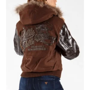 Pelle Pelle Brown 1978 Wool Leather Fur Hood Jacket view 2
