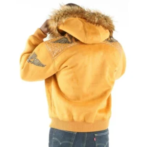 Pelle Pelle Yellow Airbourne Wool Jacket | Fur Hood Jacket view 3